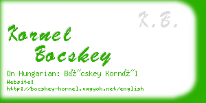 kornel bocskey business card